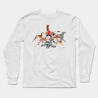 NEW!!!   Walking the Sighthounds.   BROWN HAIR! Long Sleeve T-Shirt